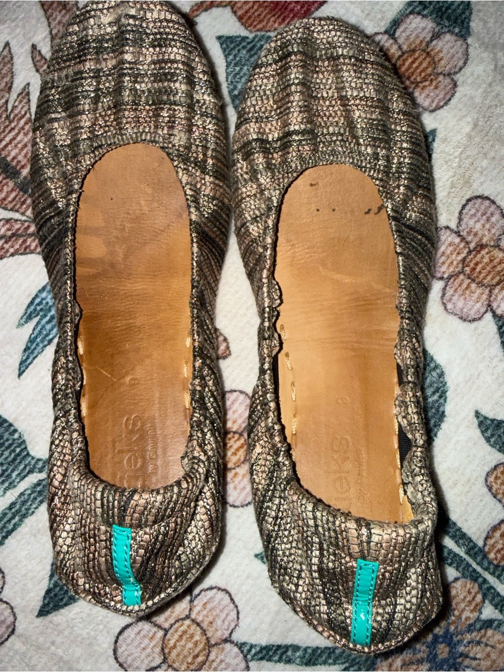 Womens Tieks Mojave Ballet Flats with Teal Accent - Size 9